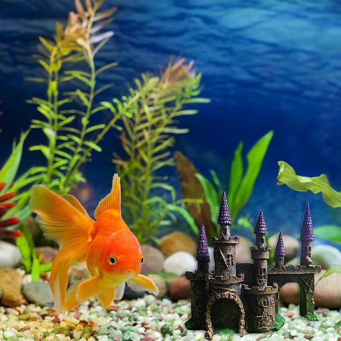 Aquarium Castles Statue Artificial Hideouts House Resin Aquarium Decorations Art Craft Terrarium Habitat Ornament