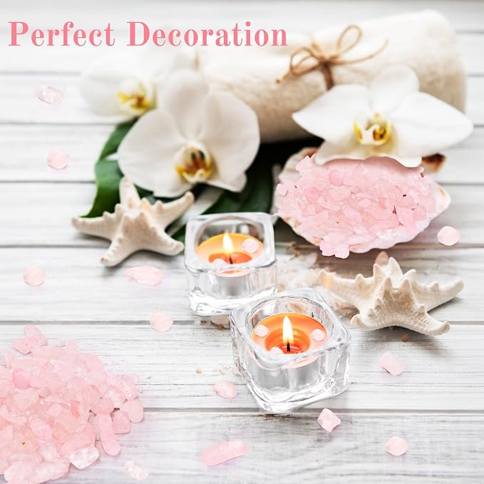 5 lb Natural Rose Pink Crystal, 7-9 mm Tumbled Chips Stones, Irregular Shaped Quartz Bulk, Healing Reiki Gemstone for Potted Plant Vase Decoration Jewelry Making DIY Craft, Light Rose
