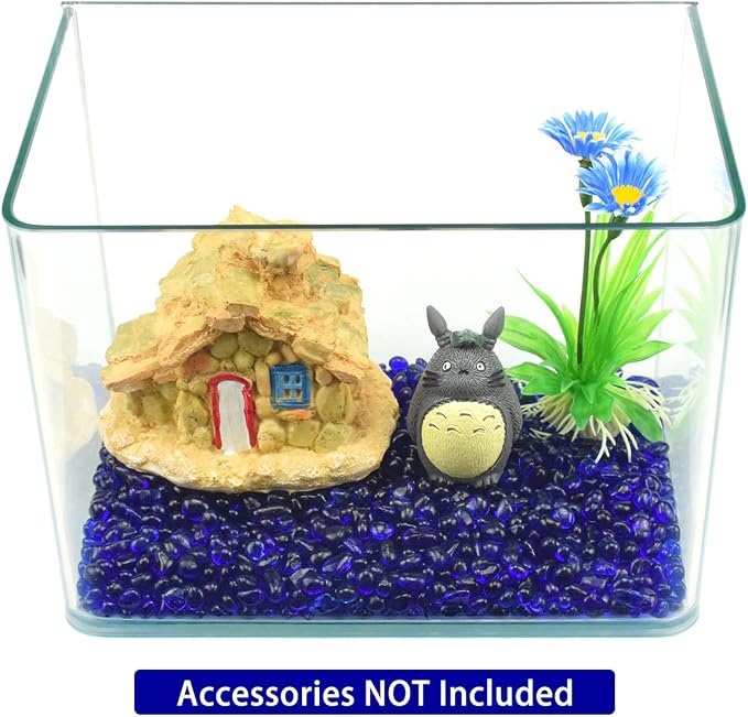 WAYBER 1 Pound Tumbled Sea Glass Pebbles Decorative Glass Stones, Deep-Blue | Vivid Long-Lasting Hues, Lustrous Polished Finish, Non-Toxic Material, Ideal for DIY Crafts & Home Decorations