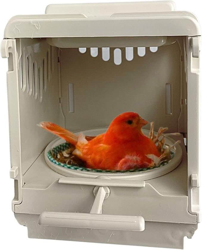 Plastic Bird Nest Box, Removable and Portable Nest Cup with Sliding Back Door for Easy Cleaning and Deposit to Store The Eggs of Canaries, Finches, Exotic Birds and Small Parrots