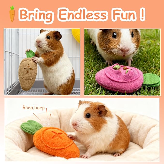 Hamiledyi Guinea Pig Foraging Toys Rabbit Enrichment Interactive Toy for Relieve Boredom Food Hide Puzzle Toys Exercise Acitivity Forage Toy for Hamster Chinchilla Small Animals (6 Pieces)