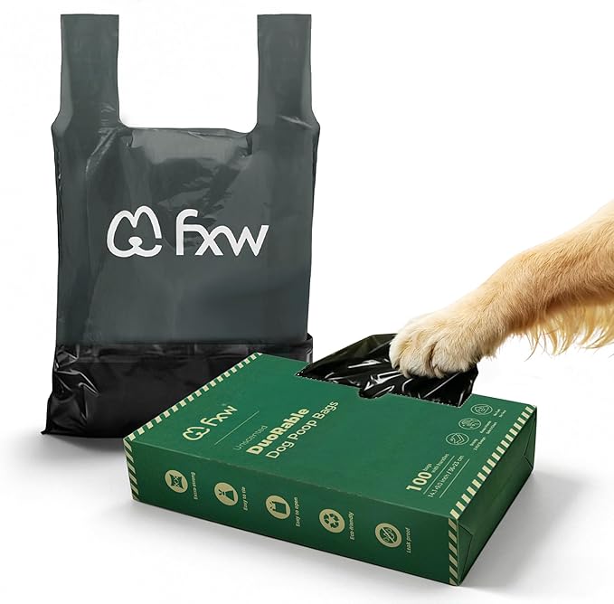 FXW Dog Poop Bags, 2-ply Extra Thick Leak-Proof, Large Size for All Dogs 14" x 9", Unscented, 100 Count