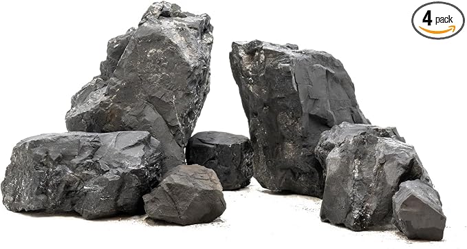 Unocho Aquarium Stone Fish Tank Rocks 5lb Natural Rocks for Aquariums Aquascaping Landscaping Model Tank Decoration Vivariums Paludarium Fairy Garden(3"-6"-4pcs)