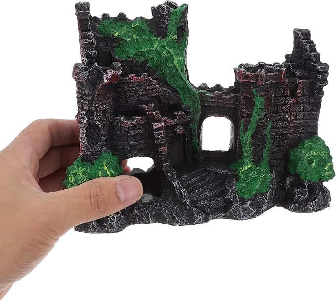 Aquarium Castle Decoration Resin Hideout for Fish Tanks Decorative Piece | Stone Cave House, Classical Beauty, Fine Craftsmanship, Versatile Compatibility