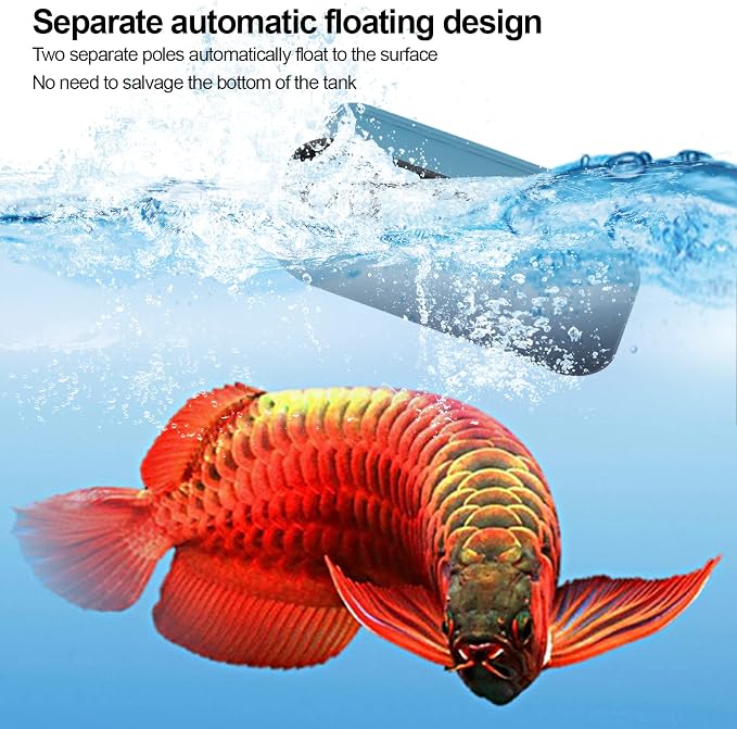 Aquarium Magnetic Brush, Fish Tank Glass Cleaner, Magnetic Glass Cleaner Brush, Multipurpose Double Sided Floating Magnetic Aquarium Algaes Scraper (Magnetic Brush + Ordinary Scraper)