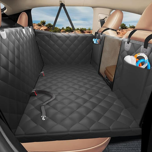 Back Seat Extender for Dogs-Large Space, Upgraded Egg Crate Foam Soft Dog Car Seat Cover Holds 420lb, Sturdy Backseat Extender for Dogs, Waterproof Pet Car Bed Dog Hammock for Car, SUV, Truck