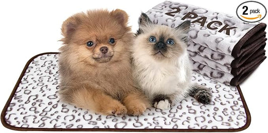 Qeils Reusable Puppy Pads, 2 Pack Washable Pee Pads for Dogs, Waterproof Non Slip Wee Wee pad, Absorbent and Leakproof Training Mats for Potty, Crate, Playpen, Bed, Sofa, 16"x 30"