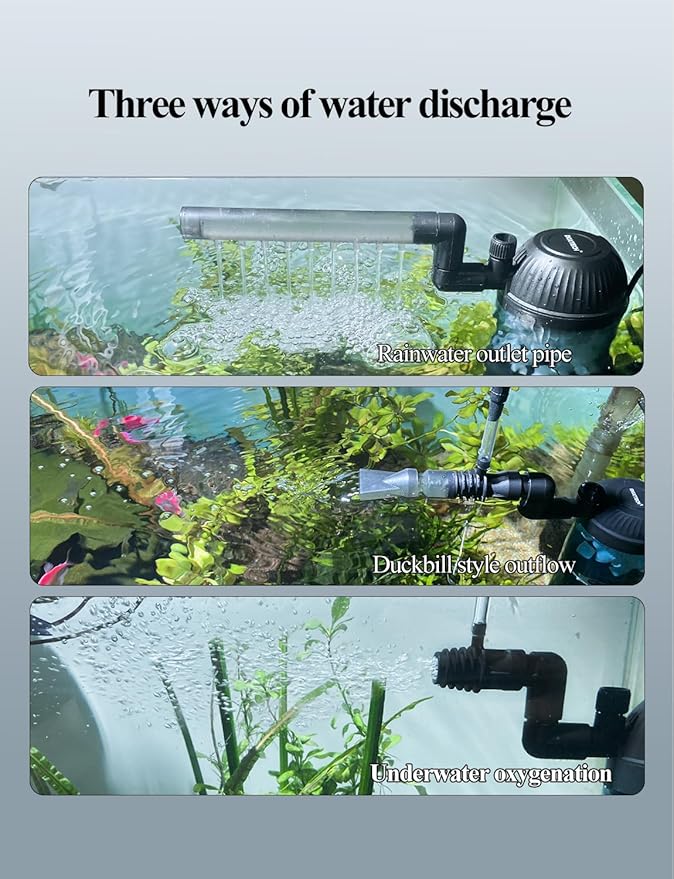 UPETTOOLS Aquarium Filter Fish Tank Filter with Fluid Bed Sponge Filter Multiple Function Ultra-Silent Filter for Saltwater Freshwater 20-60 Gallon