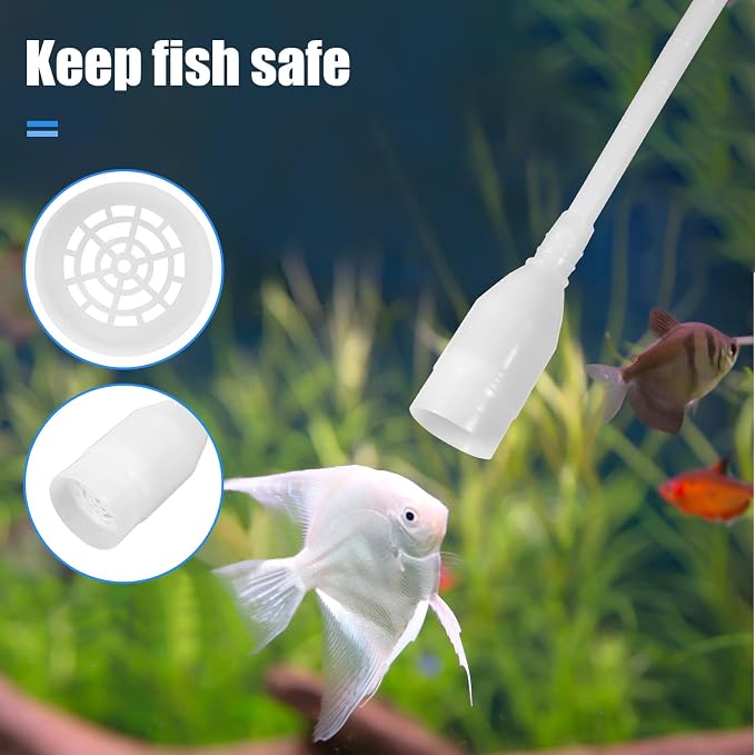 Aquarium Vacuum Siphon and Gravel Cleaner, Manual Hand Pump Water Changer with Tiny Tube for Small Nano Fish Tank, Betta Shrimp Maintenance(Large)