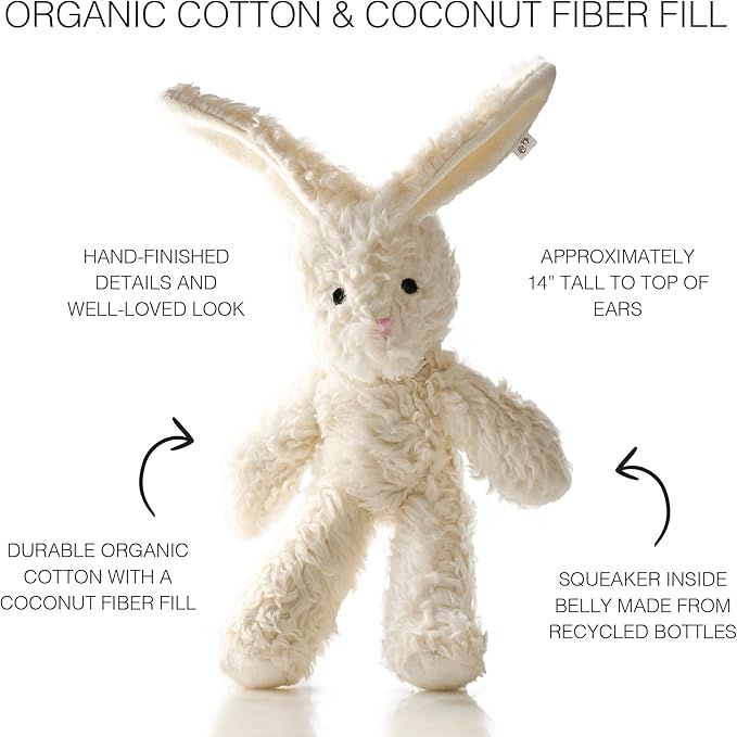 Pet Passion Plush Durable Cotton Dog Toys with Coconut Fill for All Pet Breeds, Bunny, One Size