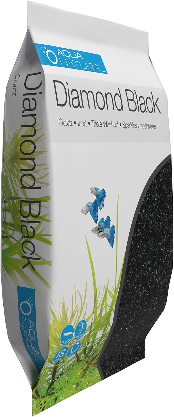 Aqua Natural Diamond Black 10lb,Premium Gravel and Substrate for Aquariums,Fish Tanks and terrariums,1-2mm,(Pack of 4)