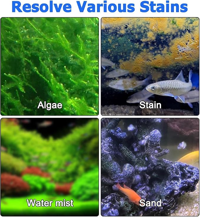 MiOYOOW Magnetic Aquarium Glass Cleaner, Floating Aquarium Algae Scraper No Scratch Aquarium Cleaning Tool for Small Fish Tanks Desktop Aquariums Freshwater Saltwater