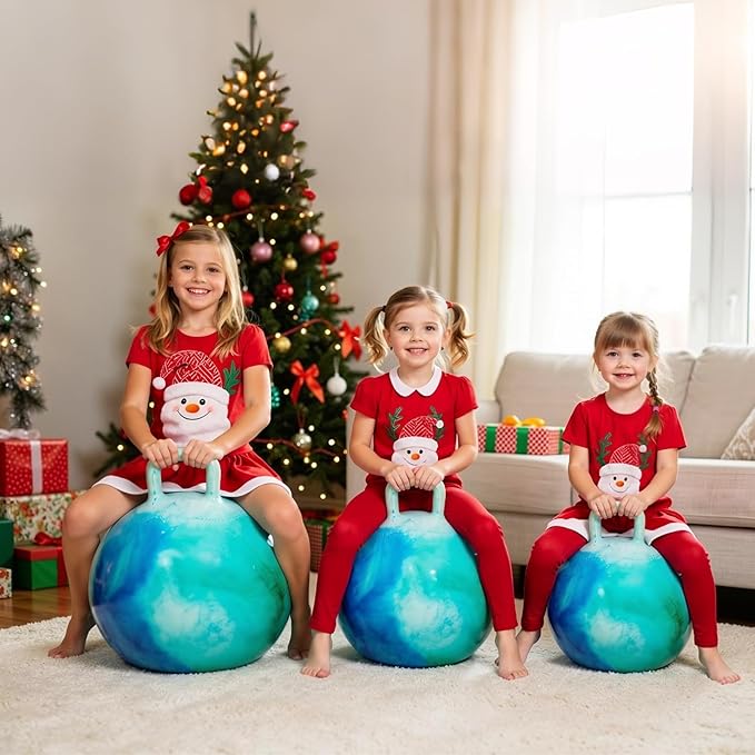 Hopper Ball, Clouds Hopping Toys for Kids, 18 Inch Bouncy Ball with Handle, Inflatable Bouncing Hoppity Hop Toys for Boys and Girls Gifts