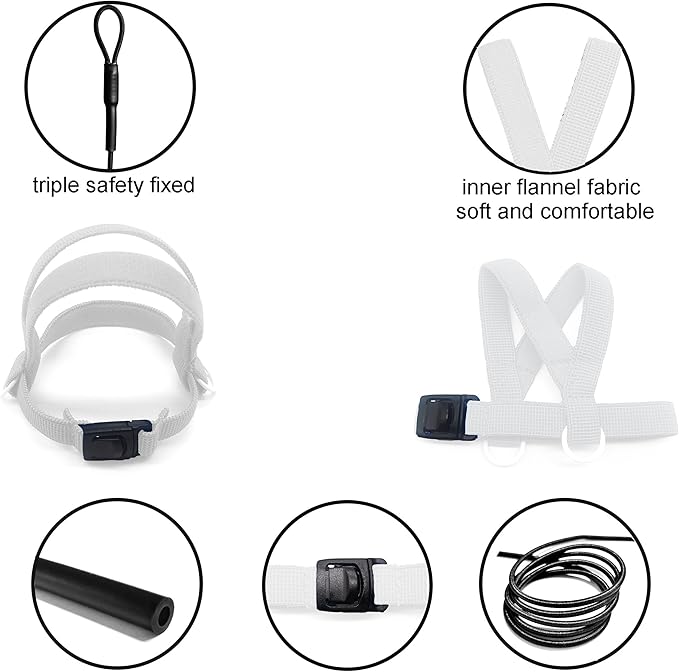 VANFAVORI Bird Harness with Buckle Clip and A Leash, Outdoor Flying Kit for Bird Parrots Cockatiel S Size Weight 85-105 Grams, White