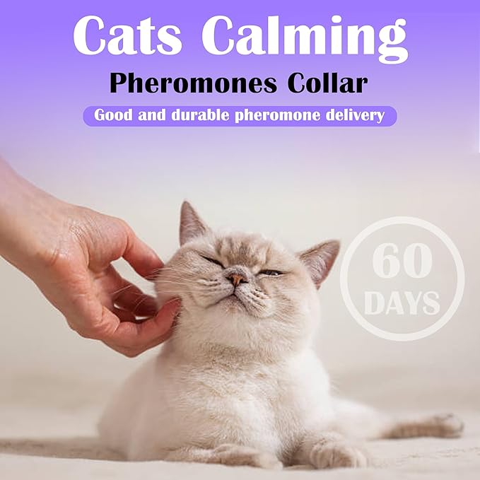 4 Pack Calming Collar for Cats - Long-Lasting Anxiety & Stress Relief, Adjustable Pheromones Collar for Cats, Natural Soothing 60 Days of Continuous Calming Effect