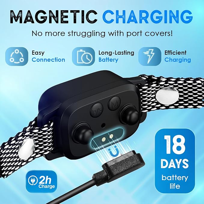 2 Pack Bark Collar for Small Dogs 8-40 lbs - 3 Modes & 5 Sensitivity Levels - Waterproof, Rechargeable, Magnetic Charging - Humane, Effective Training (Black)