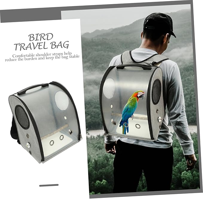 Milisten Portable Parrot Bag Wear-Resistant Bird Travel Carrier with Perch Breathable Design for Hiking Shopping and Travel Comfortable and Backpack for Birds