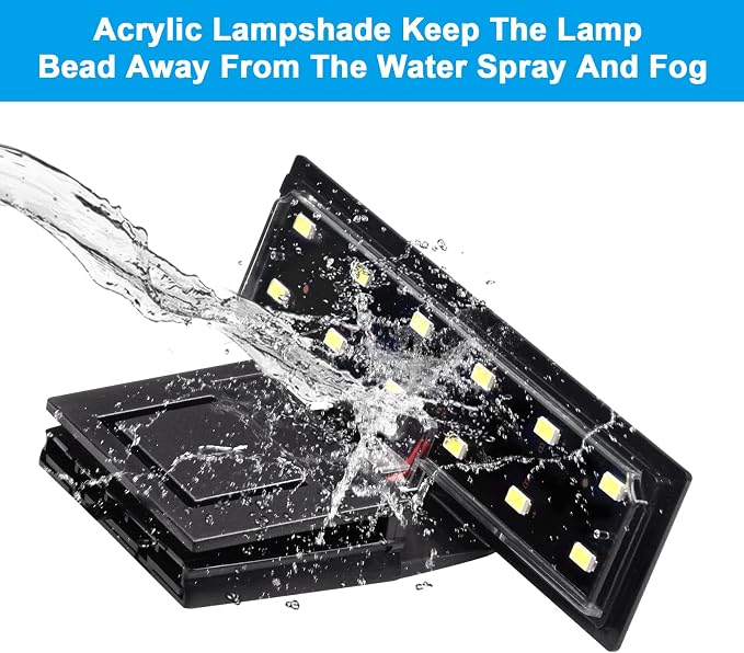 WEAVERBIRD Aquarium Light Fish Tank LED Light 6W 12 LED Planted Clip Lamp for 8-15Inch 6mm Thick Fish Tanks