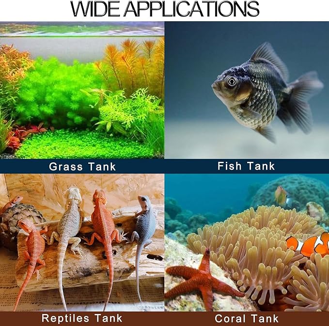 Aquarium Thermometer Digital Fish Tank Thermometer with Large LCD Display Stick On Water Terrarium Temperature Sensor Gauge for Reptiles Turtle Amphibians