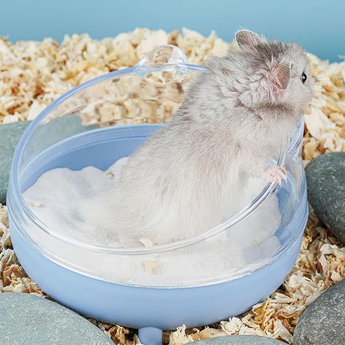 Meow&Woof 2 Hamster Sand Bath Container, Large Sandbox Toilet Gerbil Batheoom, Tiny Chinchilla Dust Bathtub Sand Bath Box for Hamster Cage Accessories 6.5 Inch 2 Pack Set