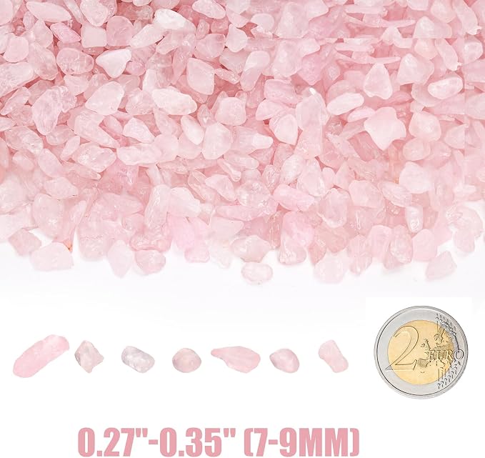 5 lb Natural Rose Pink Crystal, 7-9 mm Tumbled Chips Stones, Irregular Shaped Quartz Bulk, Healing Reiki Gemstone for Potted Plant Vase Decoration Jewelry Making DIY Craft, Light Rose