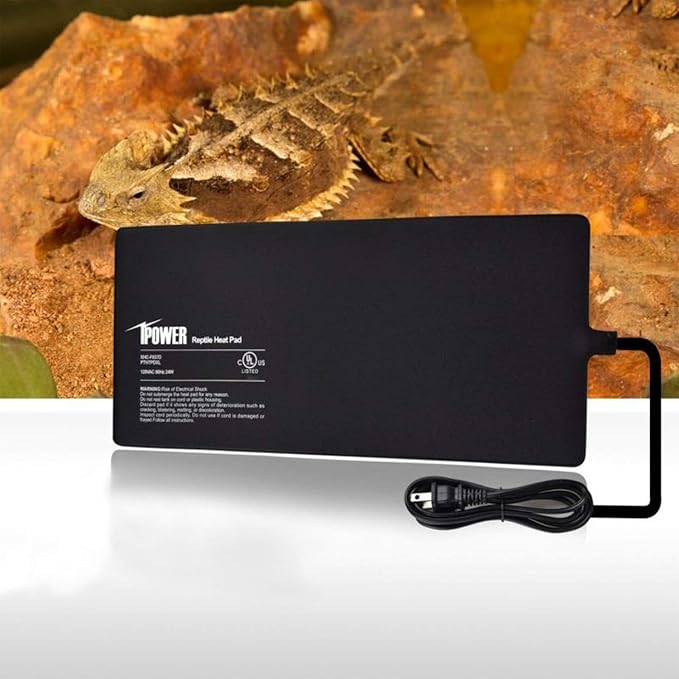iPower 4x7 Inch Reptile Heat Pad Under Tank Heater, Energy-Efficient & Waterproof Design Terrarium Warmer Mat for Turtles, Lizards, Snakes, 2 Pack