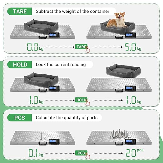 Large Dog Scales for Large Breed, 1100lb x 0.2lb Pet Scale for Large Dog, Livestock Scale, Animal Scale, Stainless Steel Platform, Large Scale for Dogs Sheep Goat Pig Shipping Scale