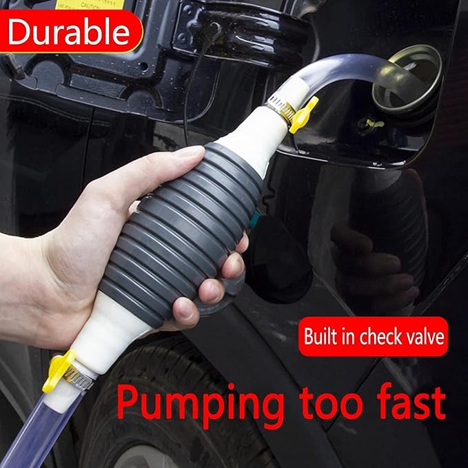 Multifunction Liquid Sucker Pump, Manual Fuel Transfer Pump Gasoline Siphone Hose, Portable Siphon Pump For Gasoline Diesel And Other Liquid Water, with 3.2/6.5/9.8ft Siphon Hose. (3.2 ft)