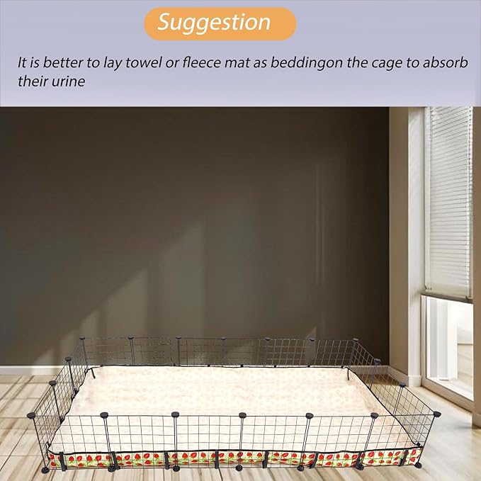Guinea Pig Cage Liner，Washable Waterproof Oxford Cloth Cage Liners for Small Animals,Hamster Chinchilla Hedgehog Rabbit and Other Small Animals Not Include Cage (36x72 inches)