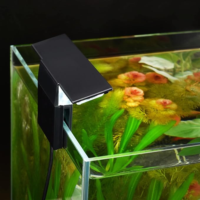 WEAVERBIRD Aquarium Light Fish Tank LED Light 6W 12 LED Planted Clip Lamp for 8-15Inch 6mm Thick Fish Tanks