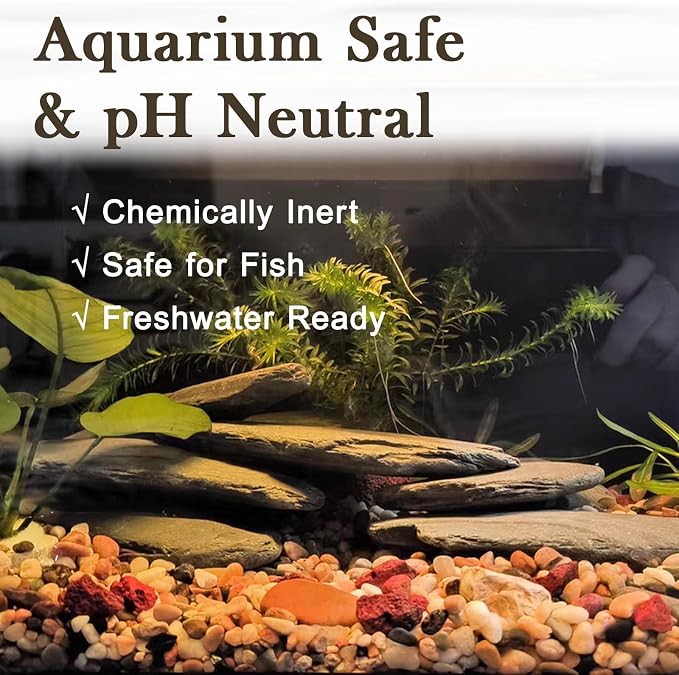 20lb Natural Stone Turtle Rocks for Tank 8-10pcs Basking Platform Stone, Natural Slate Rocks for Reptiles, Aquarium & Aquascape Decor(2-10 Inches)
