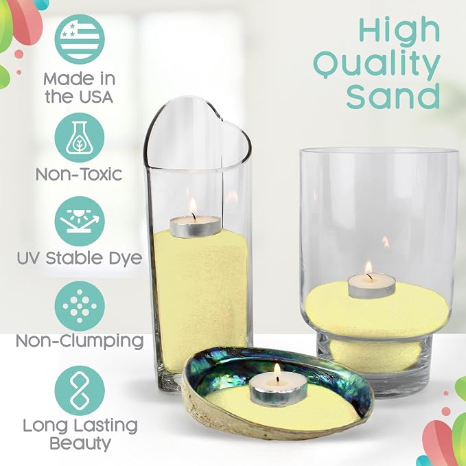 Sandsational Sparkle Blonde Unity Sand, 1 LB (16 oz), Colored Sand for Weddings, Vase Filler, Home Décor, Craft Sand, Aquarium Sand, and More