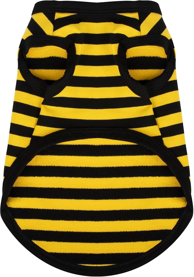 Paiaite Striped Dog Shirt Happy Color Cotton Sleeveless Puppy Shirts Breathable Pet Apparel Tank Top Colorful Puppy Sweatshirt Clothes for Small Medium Dogs Yellow XXS