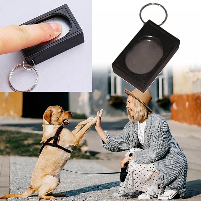 2pcs Portable Square Box Training Clicker Dog Clicker for Training for Dogs Cats Birds Lizards Fish Aid for Indoor Use (Black+Blue)