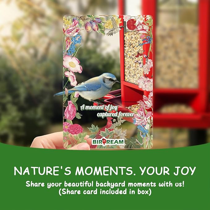 Birdream Bird Feeders for Outdoor Hanging, Fun Installation Pagoda Design Wild Birdfeeder, Attracting Wild Birds Sparrows Finch Cardinal Goldfinch Chickadee - Red