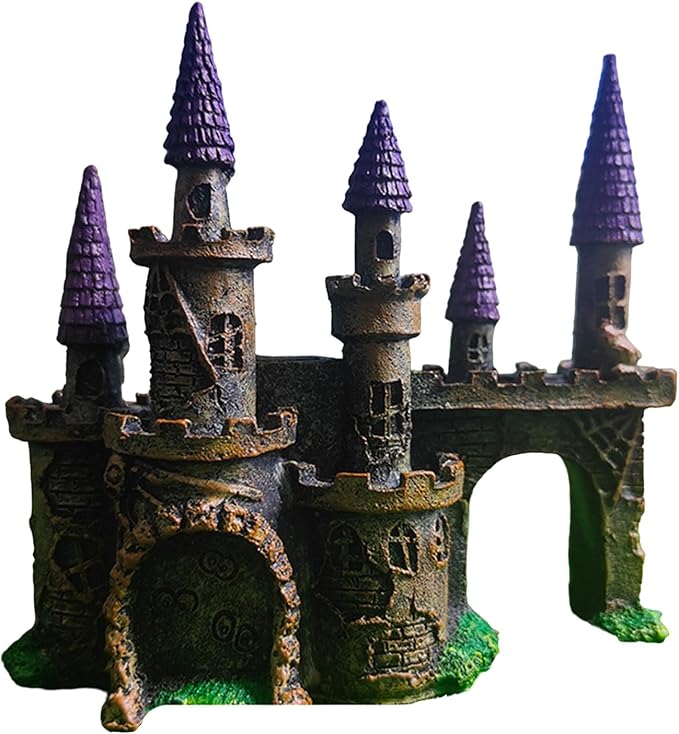Aquarium Castles Statue Artificial Hideouts House Resin Aquarium Decorations Art Craft Terrarium Habitat Ornament