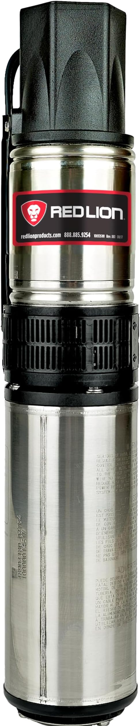 Red Lion RL12G05-2W2V Submersible Well Pump, 1/2 HP, 2-Wire, 230V, 12 GPM | For 4" or larger wells, Dependable performance for depths to 120', Steel casing with thermoplastic discharge, 14942402