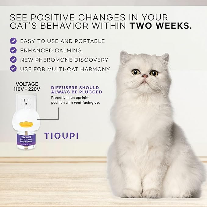 Premium Cat Pheromones Calming Diffuser - Relaxing Stress & Anxiety Relief for Cats, Multi Cat Homes, 2 Pack