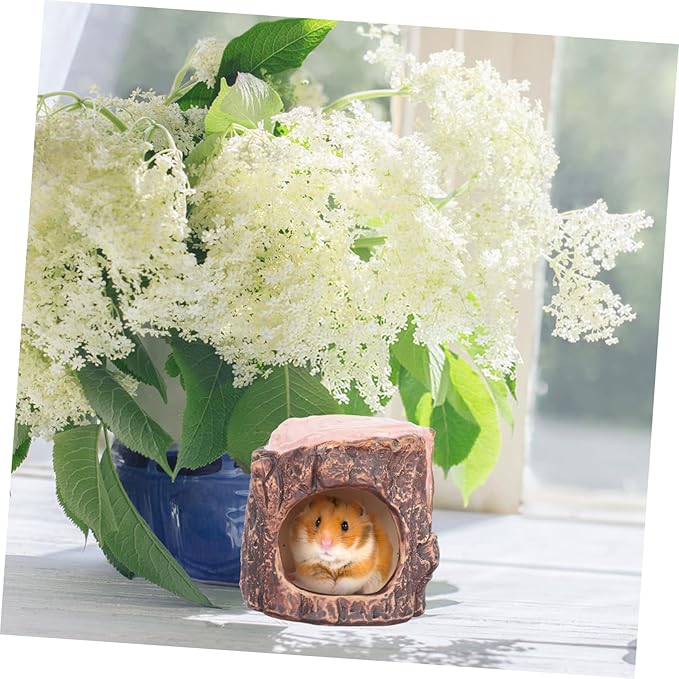 Kisangel 1piece Pet Hideout Hut Ceramic Hamster Nest Decorative Bed Small Pet Hideaway