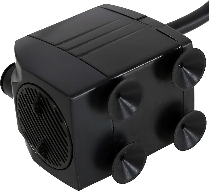 Sunnydaze 200GPH Submersible Fountain Pump with White LEDs & Transformer | 12V Small Fountain Pump with Adjustable Flow, Hose Adapters, 6' Cord, 4.3' Lift, Water Pump for Fountain, Bird Bath, Aquarium