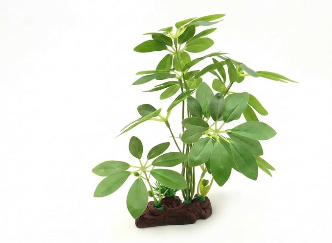 JGbaby Artificial Aquarium Plants,Fish Tank Decorations Betta Leaf Hammock Driftwood 10in Realistic Silk & Plastic Plants, Hideout Decor for Betta. Goldfish,Reptiles,Small Tanks (Green Type-I)