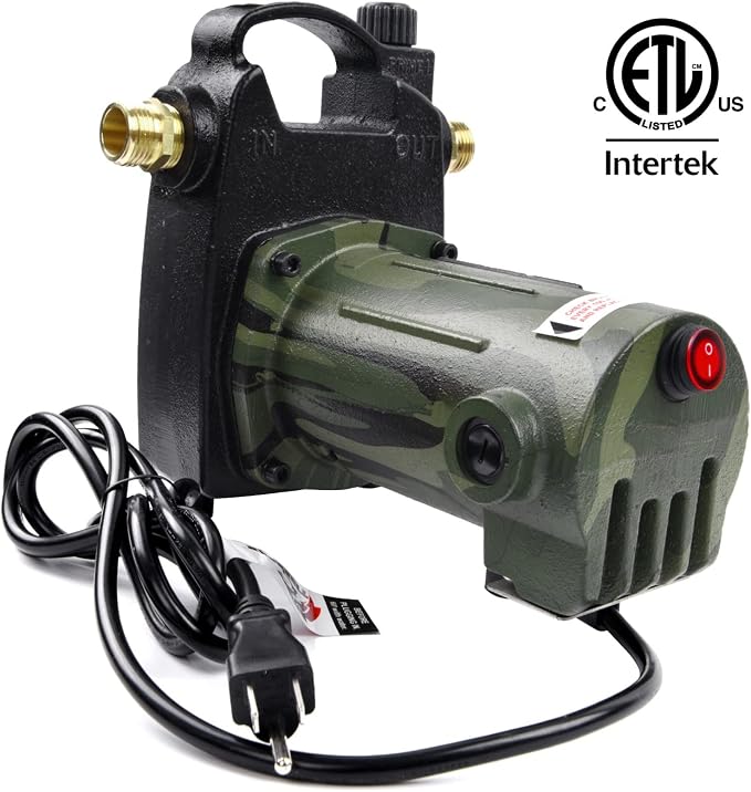 TIGEROAR 120V Water Transfer Pump 1560 GPH Cast Iron 1/2 HP Electric Pump | Portable Pump with 6 ft. Power Cord for Pool Pump with Multipurpose Heavy Duty Water Transferring Irrigation Car Washing