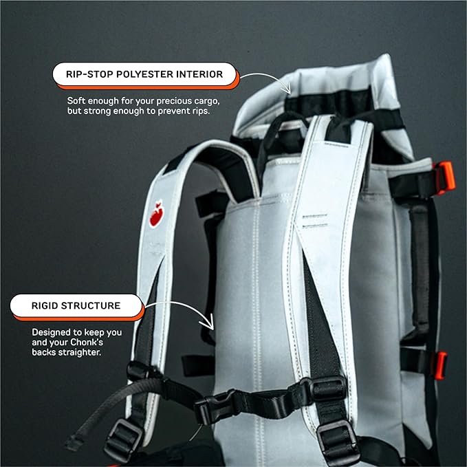 Maxine One Dog Backpack Carrier for Medium Dogs by Little Chonk | Adjustable & Ergonomic Front Facing Dog Carrier Backpack | Pet Backpack Carrier Featured in Wired Magazine - Light Gray