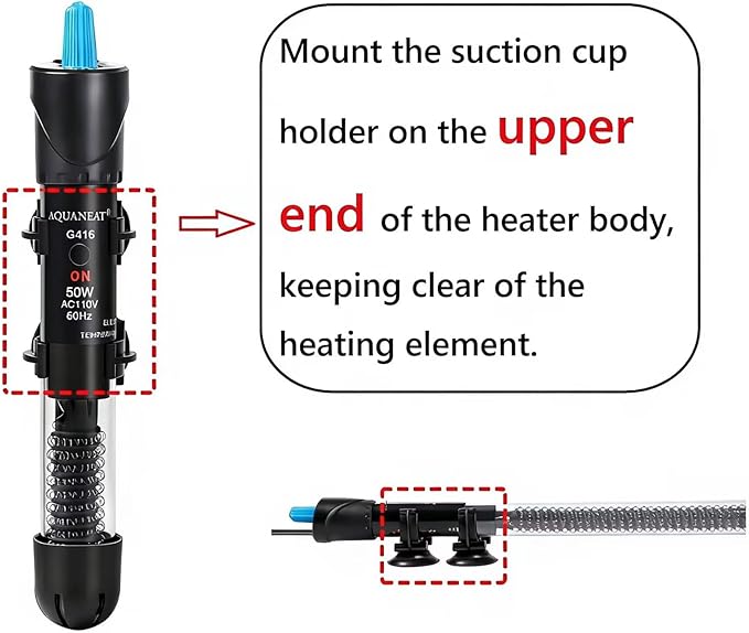 AQUANEAT Aquarium Heater, 200W Fish Tank Heater, Adjustable Submersible Water Thermostat with Digital Thermometer