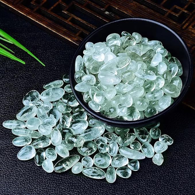 Erliway 100g Natural Green Quartz Crystal Chips 7-9mm Tumbled Stones | Small Crushed Crystal Stone, Polished Crystals Chips for Fish Tank, Healing Tumbled Rocks for Reiki Jewelry Making Home Décor