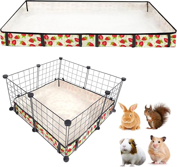 Guinea Pig Cage Liner，Washable Waterproof Oxford Cloth Cage Liners for Small Animals,Hamster Chinchilla Hedgehog Rabbit and Other Small Animals Not Include Cage (28x28 inches)