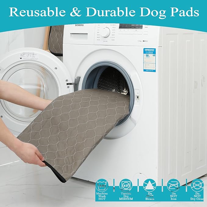 Bunlitent Washable Pee Pads for Dogs 36" x 72", 3 Pack, Reusable Puppy Pads, Dog Training Pads with Quick Dry, Large Anti-Slip Whelping Pad for Pet, Playpen, Incontinence, Housebreaking