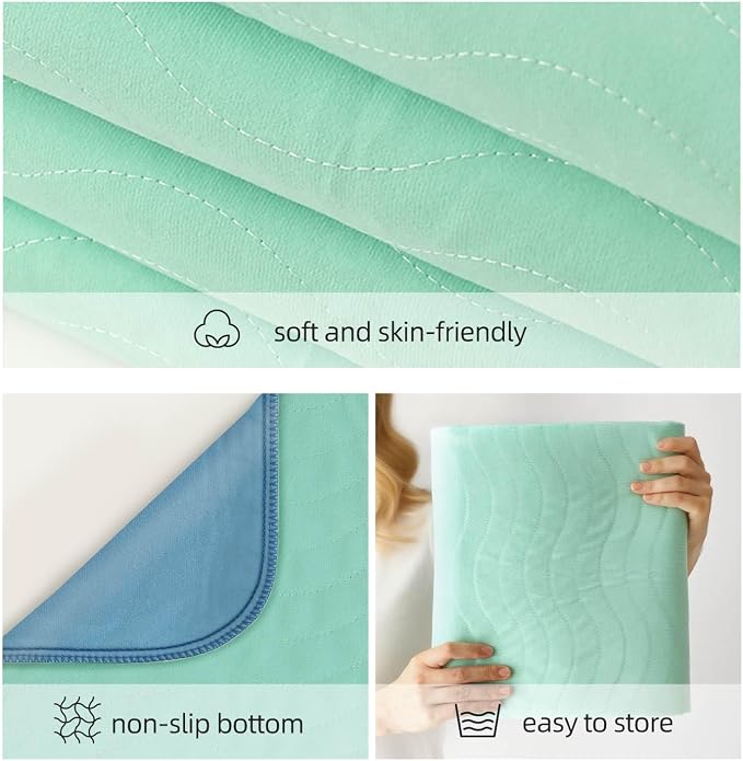 Pee Pads for Adults, Kids and Pets, Cotton-Like Surface, Machine Washable, 100% Leak Prevention with Waterproof TPU Layer (1 Pack, 34*52 inch)