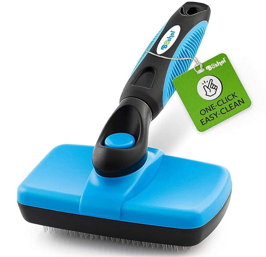 Boshel Self Cleaning Grooming Brush for Dogs, Cats & Pets - Slicker Brush for Long & Short Hair, Doodles, Poodles, Large & Small Breeds