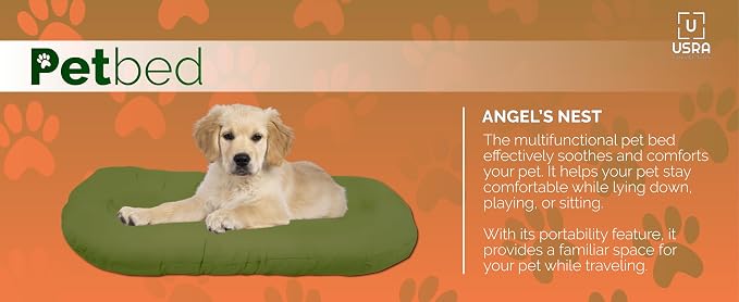 USRA 100% Cotton Orthopedic Pet Bed Gift Set with 2 Covers 28"x20" Dog Cat Recovery Pillow Hypoallergenic Natural Oeko-TEX Certified
